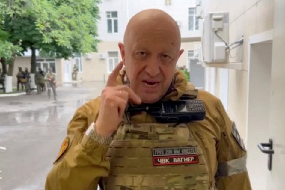 Founder of Wagner private mercenary group Yevgeny Prigozhin speaks inside the headquarters of the Russian southern army military command center in Rostov-on-Don on June 24, 2023.