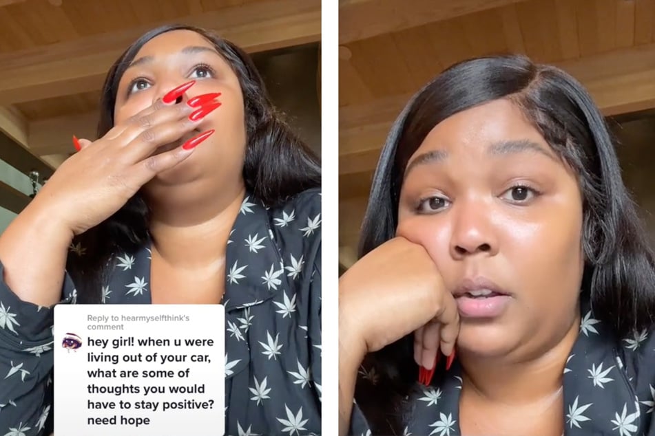 Lizzo gets real about what it was like to live out of her car in her latest TikTok.
