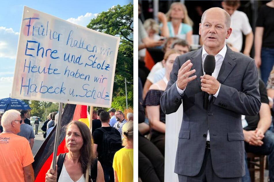 Über 500 Demonstranten bei Bundeskanzler-Besuch in Magdeburg: "Scholz muss weg!"
