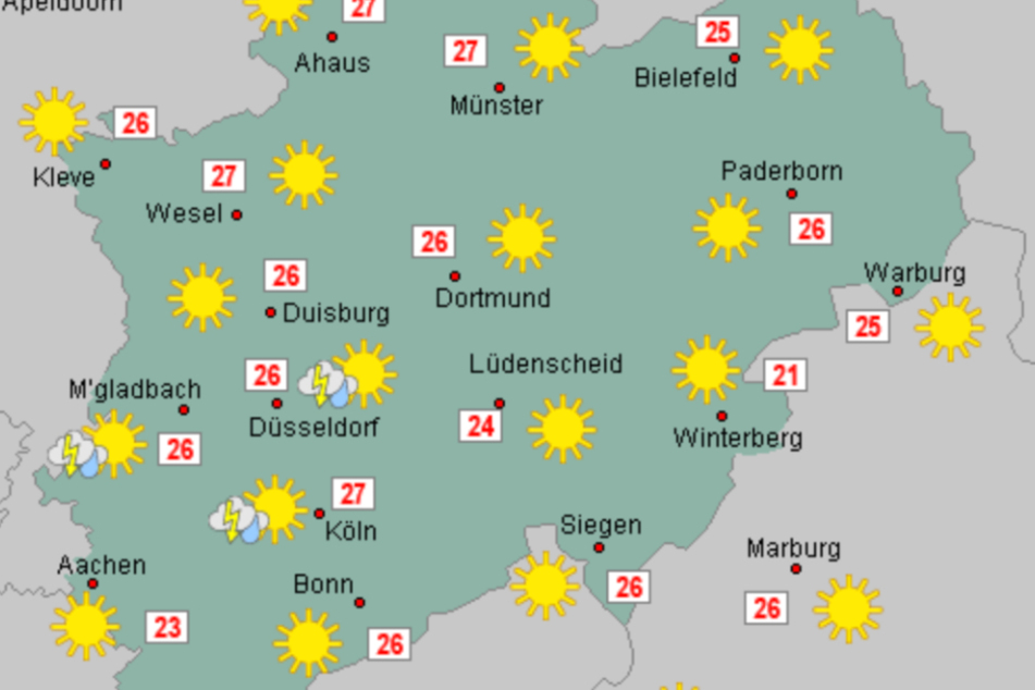 Die Sonne beschert den Menschen in NRW in den nächsten Tagen sommerliche Temperaturen.