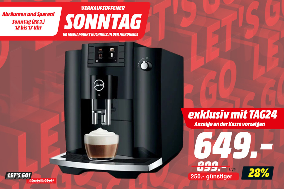 Jura-Kaffeevollautomat für 649 statt 899 Euro - exklusiv beim Vorzeigen der Anzeige.
