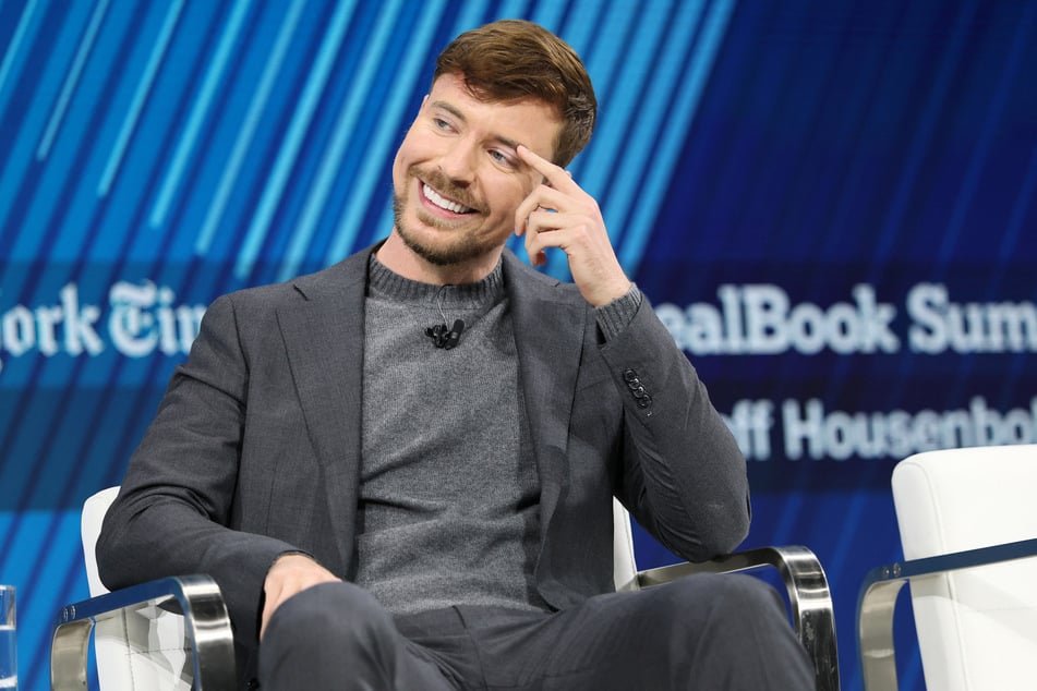 Jimmy Donaldson aka MrBeast speaks onstage during the 2025 New York Times Dealbook Summit at Jazz at Lincoln Center on December 3, 2025.