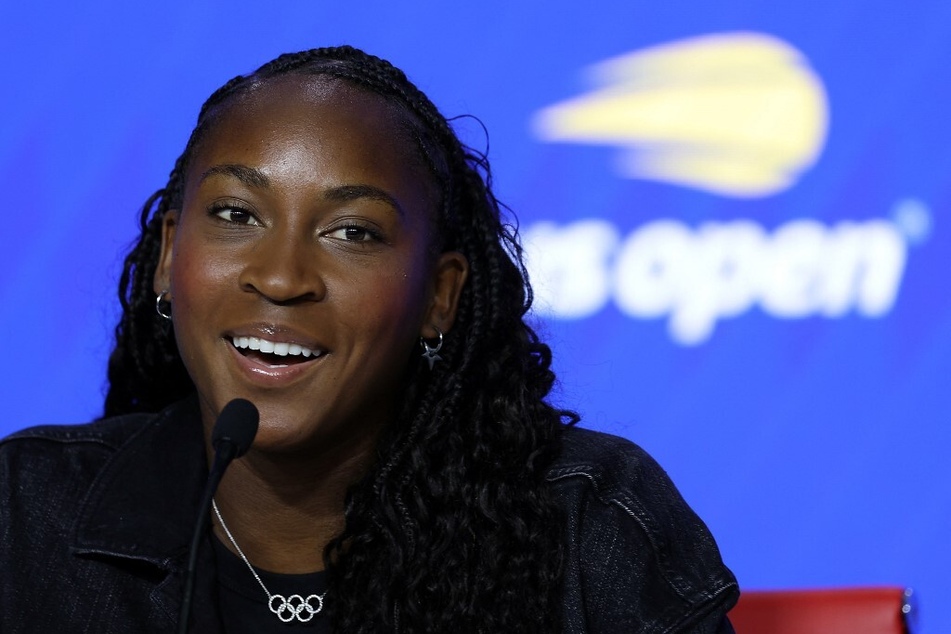 Coco Gauff speaks to the media during a press conference ahead of the 2024 US Open at USTA Billie Jean King National Tennis Center.