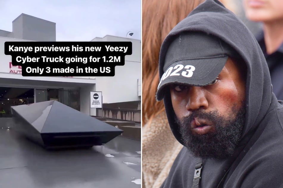 A recent Instagram video claimed that Kanye West (r.) has created a new "Yeezy Cybertruck."