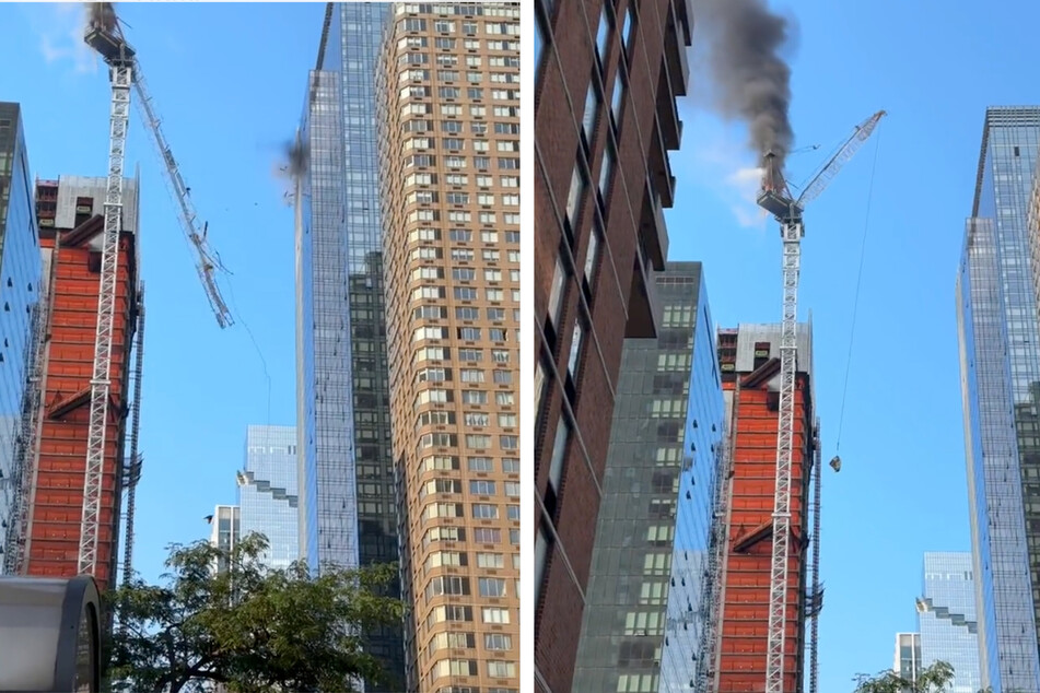 Witnesses captured video of the crane falling Wednesday morning in New York City, near Hudson Yards in Midtown Manhattan.
