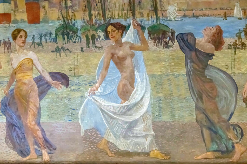 In der Mitte des Gemäldes völlige Ekstase. Chemnitzer Frauen standen für das Kunstwerk Modell.