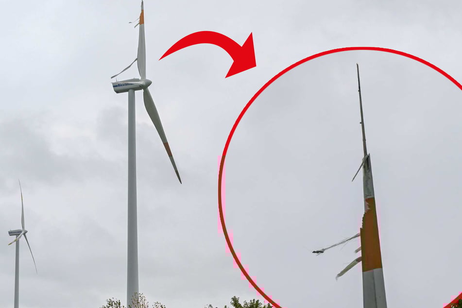 Warum sich die Teile des Rotorblattes gelöst haben, ist noch unklar.
