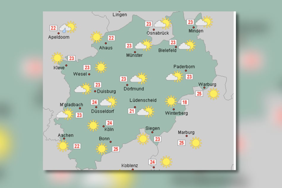 Die Sonne strahlt in NRW am heutigen Montag überall vom Himmel.