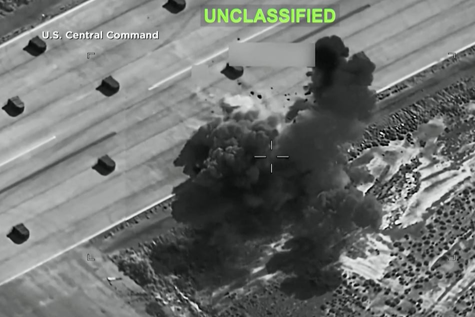 A screen grab taken from video footage shared by US Central Command on X on July 9, 2026, shows a fresh round of strikes against Iran.