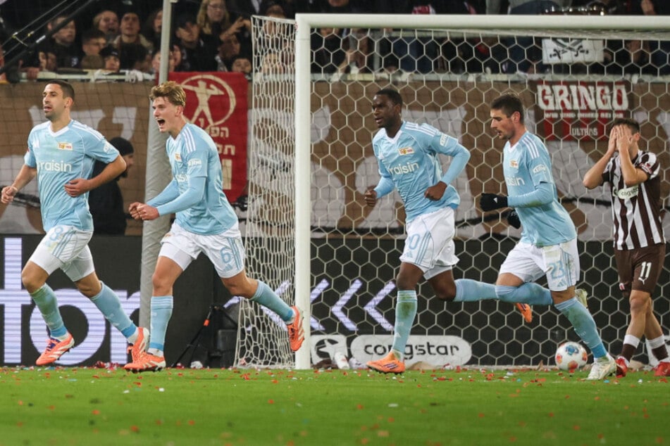 Kurz vor der Pause gelang Unions Rani Khedira (l.) die Führung für die Eisernen.