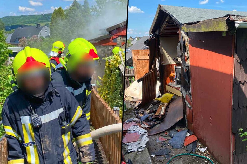 Erzgebirge: Gartenbesitzer fackelt Unkraut ab und entzündet so seine Laube