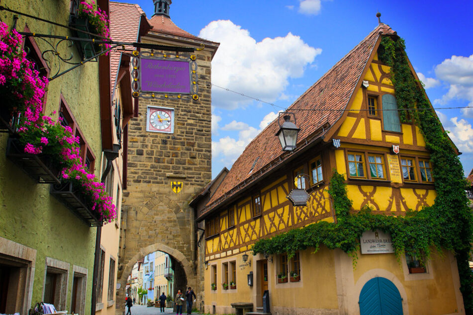 Eine Straße in Rothenburg ob der Tauber.