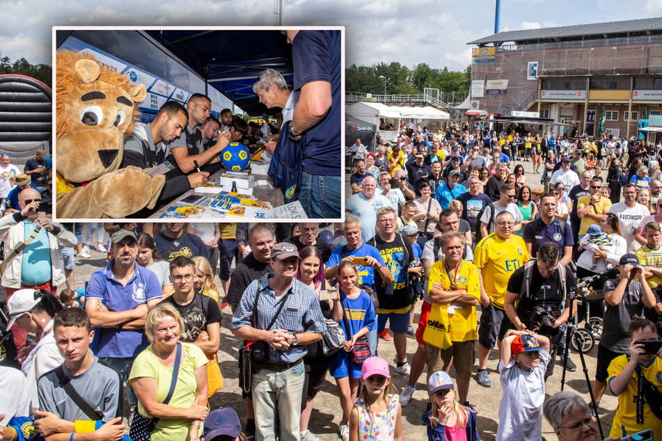 Autogramme, Party und Fußball: Hunderte feiern Saisoneröffnung mit Lok Leipzig
