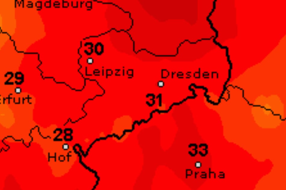 Die Höchstwerte werden laut Deutschem Wetterdienst am Sonntag erwartet. Auf die Hitze soll jedoch gleich die Abkühlung und Form von Schauern und sogar Gewittern folgen.