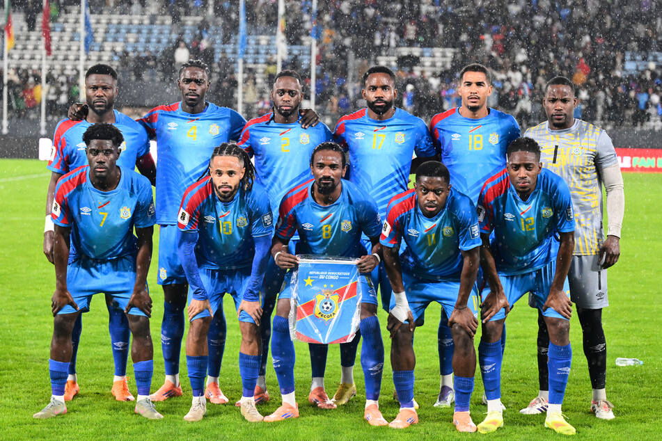 Das Team aus der DR Kongo beim WM-Qualifikationsspiel gegen Kamerun im November in Rabat.