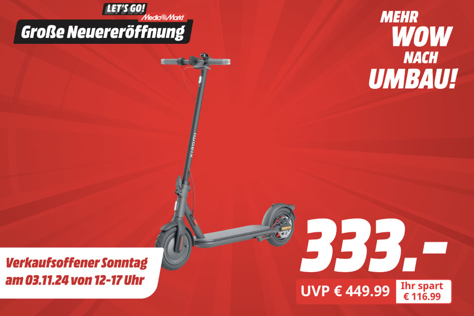 Xiaomi-E-Scooter für 333 statt 449,99 Euro.