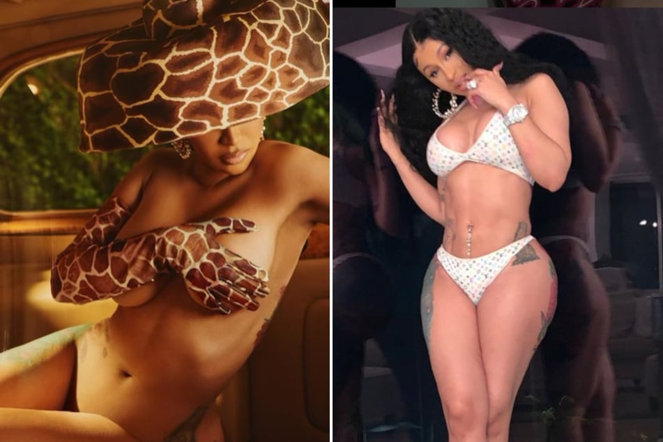 Cardi B had a belly button piercing before she had children (r.) and may have let the hole close for a few years.