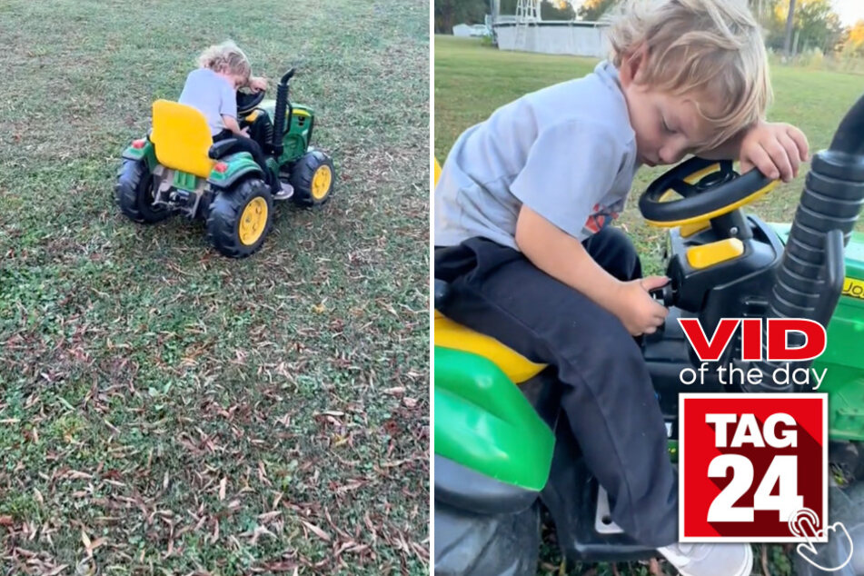 Today's Viral Video of the Day showcases a toddler who had a little too much fun while "working."