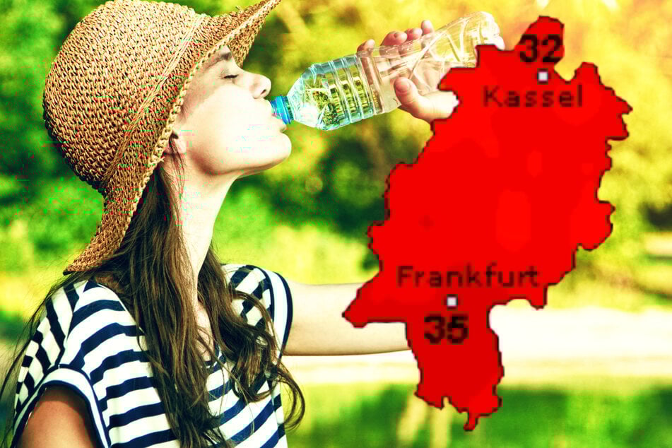 Am Sonntag müssen sich die Menschen in Frankfurt und Hessen auf Hitze einstellen: Der Deutsche Wetterdienst und der Dienst Wetteronline.de (Grafik) erwarten beide bis zu 35 Grad.