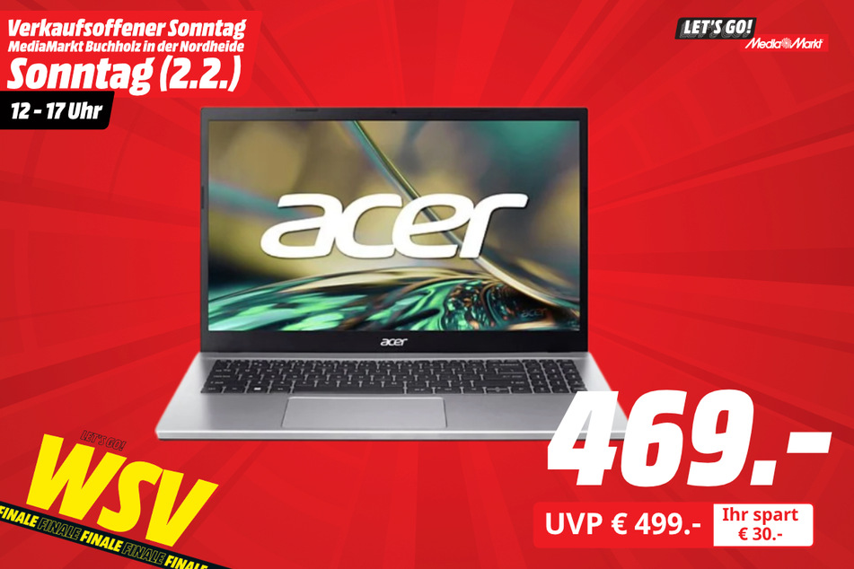 Acer-Notebook für 469 statt 499 Euro.