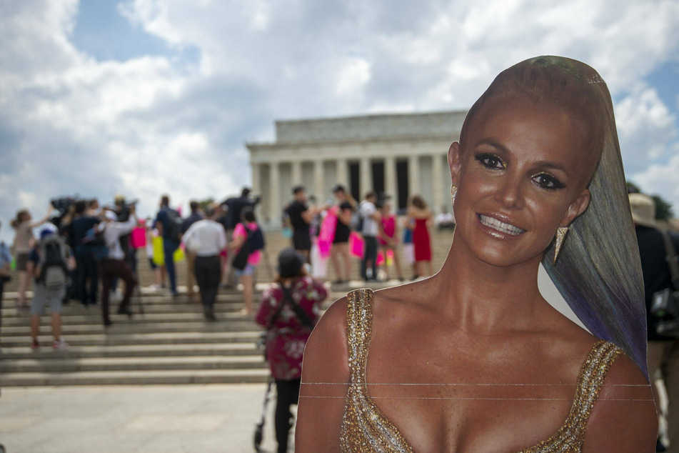 Free Britney America held a Free Britney rally at the Lincoln Memorial in Washington, DC. on July 14, 2021.