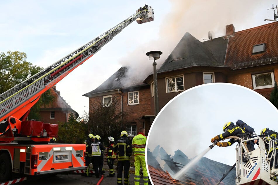 Leipzig: Dachstuhl in Leipzig in Flammen: Tote Person geborgen - Identität unklar