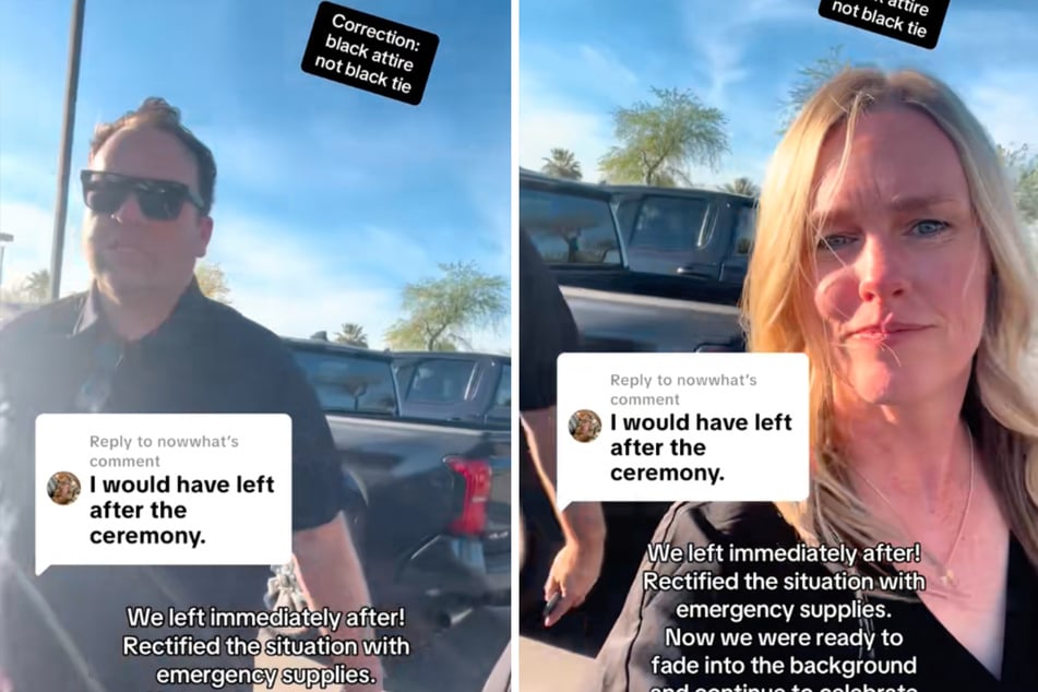 Nicki Swan und ihr Mann zogen sich danach schnell um.