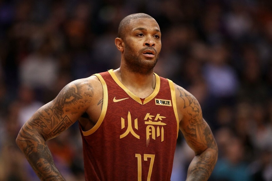 NBA Forward PJ Tucker at the foul line during a game.