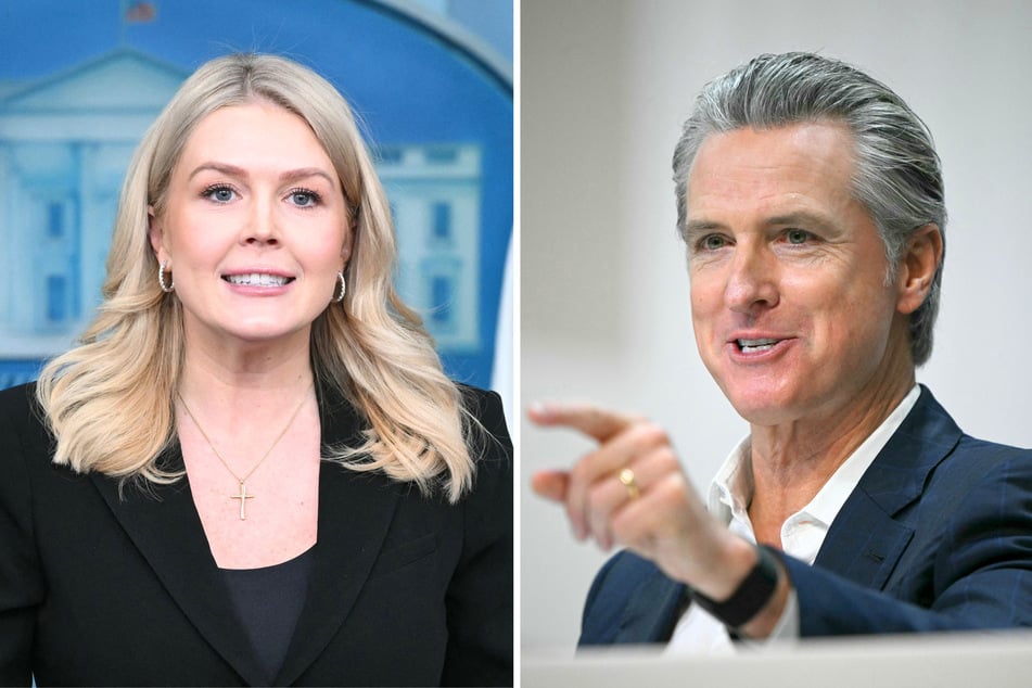 In a recent social media post, California Governor Gavin Newsom (r.) responded after White House Press Secretary Karoline Leavitt claimed Democrats are "protecting" pedophiles.