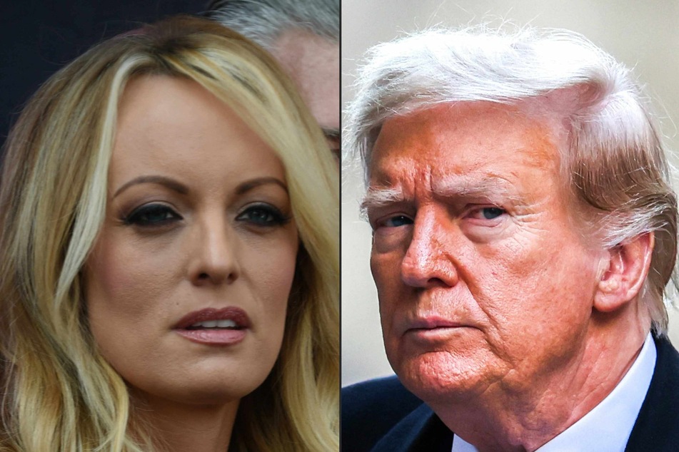 Donald Trump (r.) will go on trial Monday for allegedly covering up hush money payments to hide a supposed affair with porn star Stormy Daniels (l.) ahead of the 2016 presidential election.