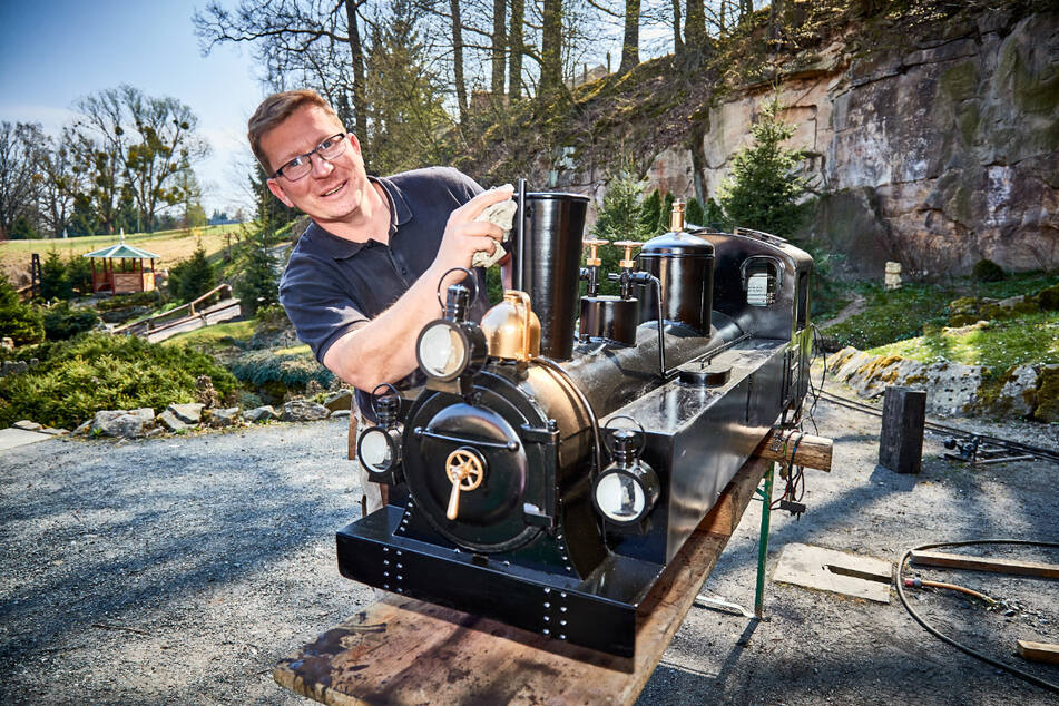Der Miniaturpark "Die Kleine Sächsische Schweiz" im Dorf Wehlen.
