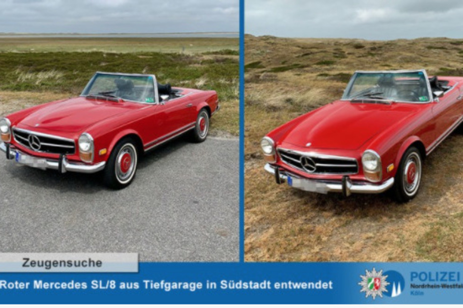 Die Polizei sucht Zeugen für den Diebstahl eines Mercedes 280 SL Cabrio in der Kölner Südstadt.
