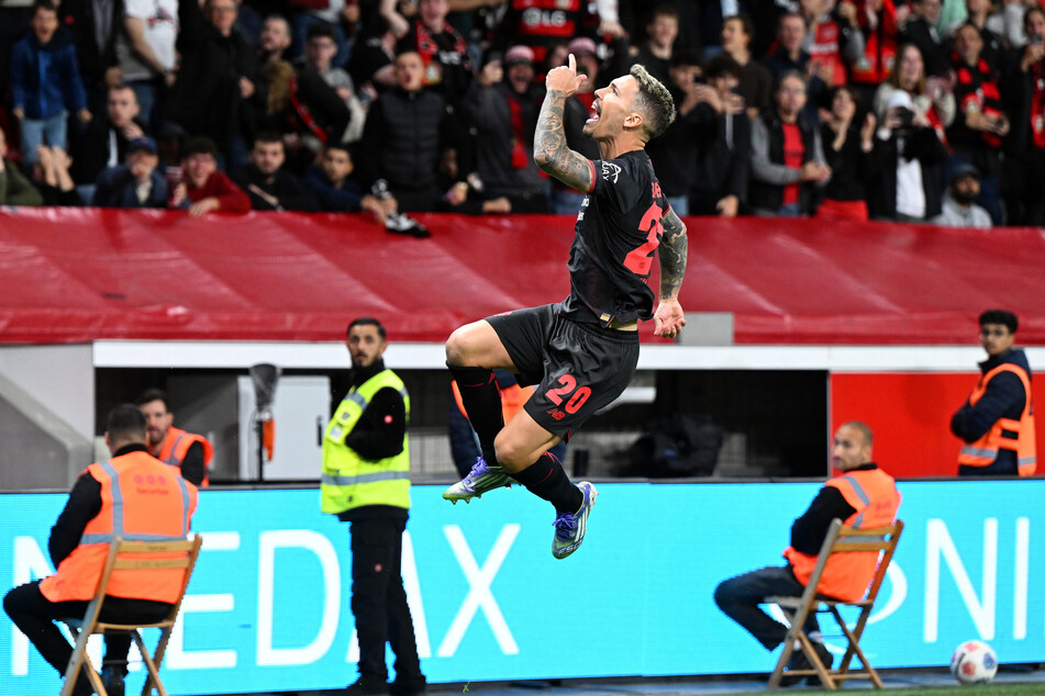 Alejandro Grimaldo brachte die Werkself in der Anfangsphase in Front - und machte an Ende den Deckel drauf.