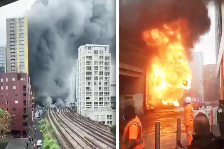 Explosion und Großbrand an Londoner Bahnhof