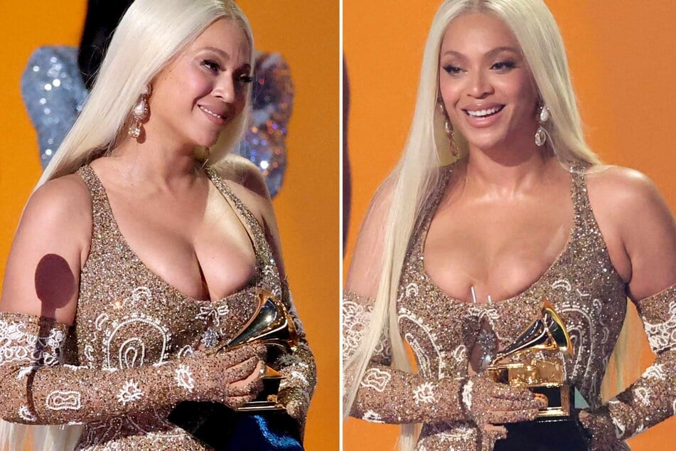 Queen Beyoncé finally won her well-deserved Album of the Year award at the 2025 Grammys on Sunday, but did you catch her blink-and-you'll-miss-it wardrobe malfunction?