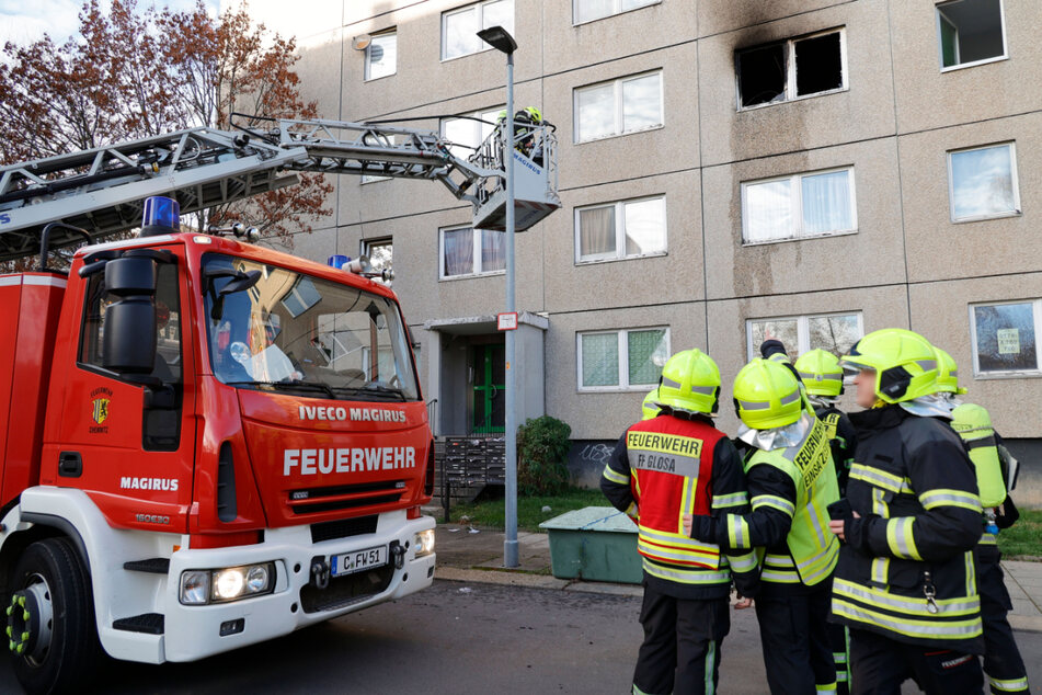 Im zweiten Stock eines Mehrfamilienhauses in Chemnitz gab es am Mittwoch ein Feuer.