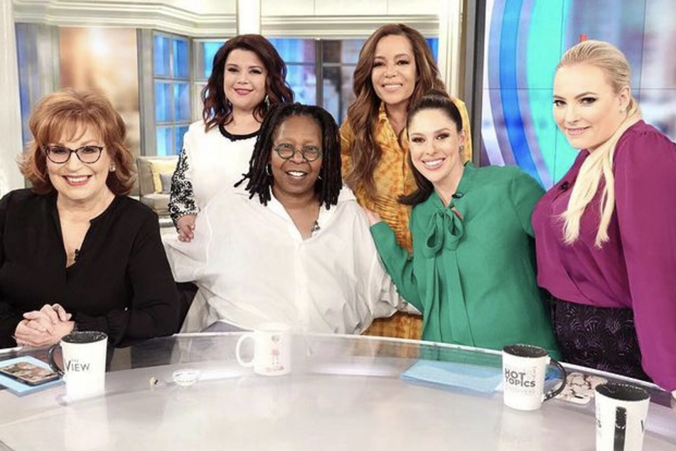 The hosts of The View (from l. to r.): Joy Behar, Ana Navarro, Whoopi Goldberg, Sunny Hostin, Abby Huntsman, and Meghan McCain.