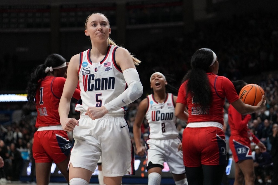 The UConn Huskies are off to the next round in the NCAA March Madness Tournament and star Paige Bueckers is back in top tournament shape!