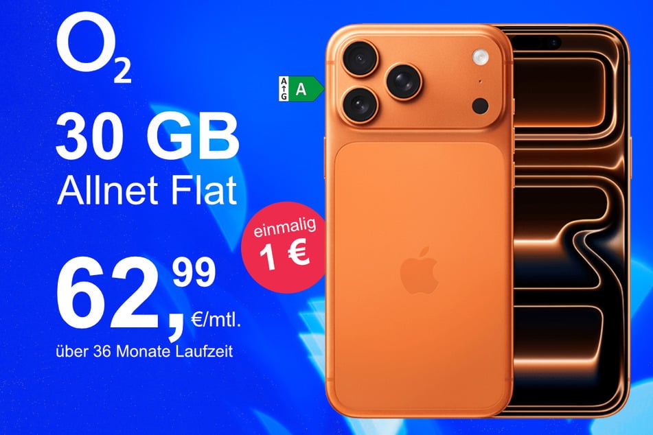 Bei o2 gibt's jetzt das neue iPhone 17 Pro Max zum Launch exklusiv für nur 1 Euro.