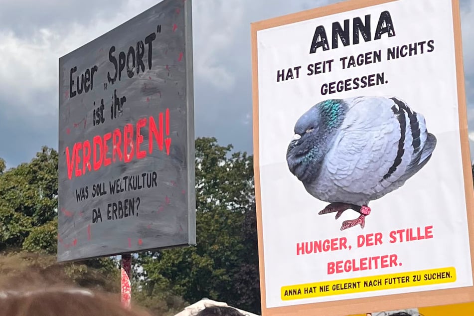 Mehrere Teilnehmer brachten selbst gestaltete Plakate zur Demonstration mit.
