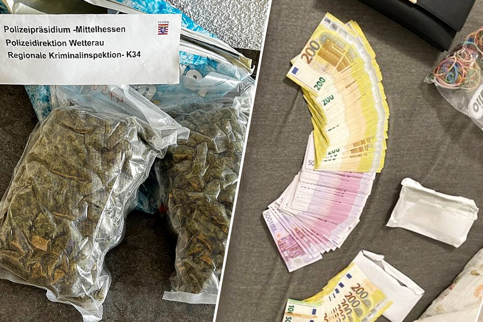 Drogen und Bargeld – die Polizei veröffentlichte diese Bildmontage mit Aufnahmen der beschlagnahmten Beweisstücke.