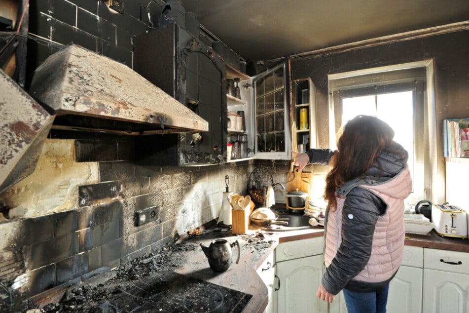 Die Küche von Ariane ging in Flammen auf.