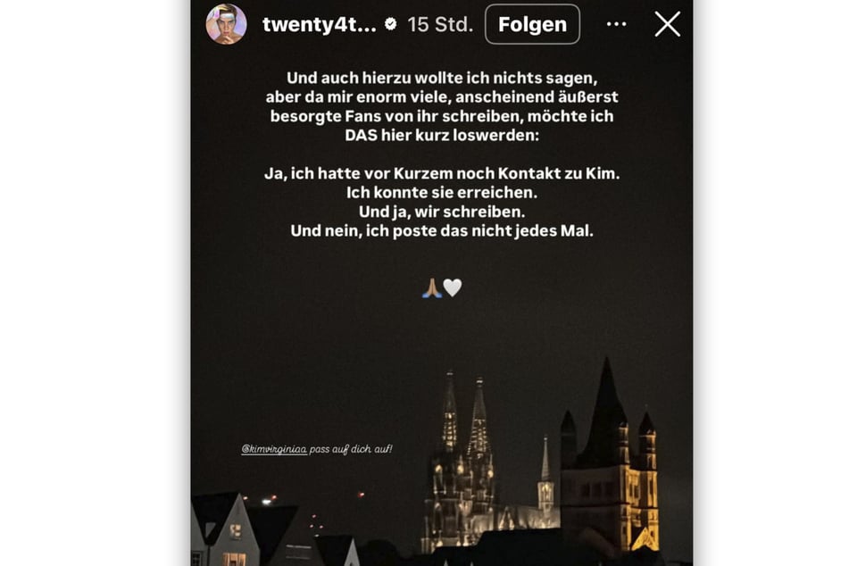 Twenty4tim beruhigte Kims besorgte Fans.