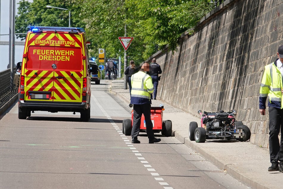 Der Mini-Hot-Rod-Crash geschah in der Nähe des Waldschlösschentunnels.