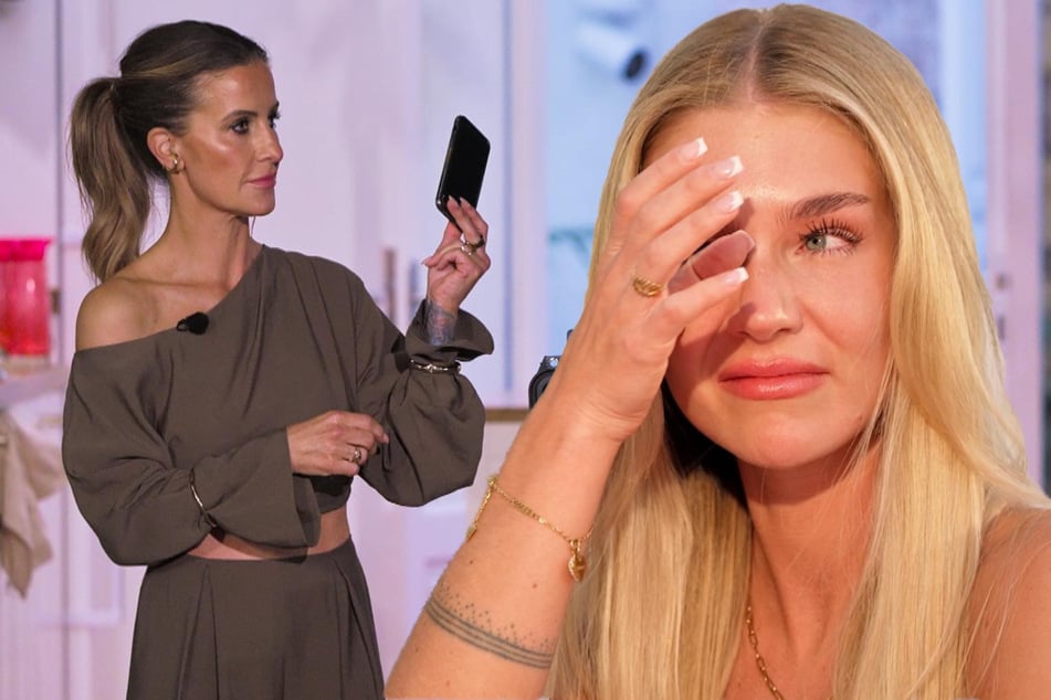 Moderatorin Charlotte Engelhardt (47, l.) unterzog Makis Smartphone einem Handycheck. Was Michelle (29, r.) auf diesem entdeckte, bereitete ihr keine Freudentränen.