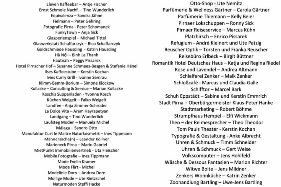 Der offene Brief der Gastronomen, Händler und Unternehmer aus Pirna.
