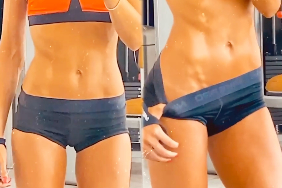 Das Model zeigte auf Instagram seine schlanke Taille und seine trainierte Bauchmuskulatur in Nahaufnahme.