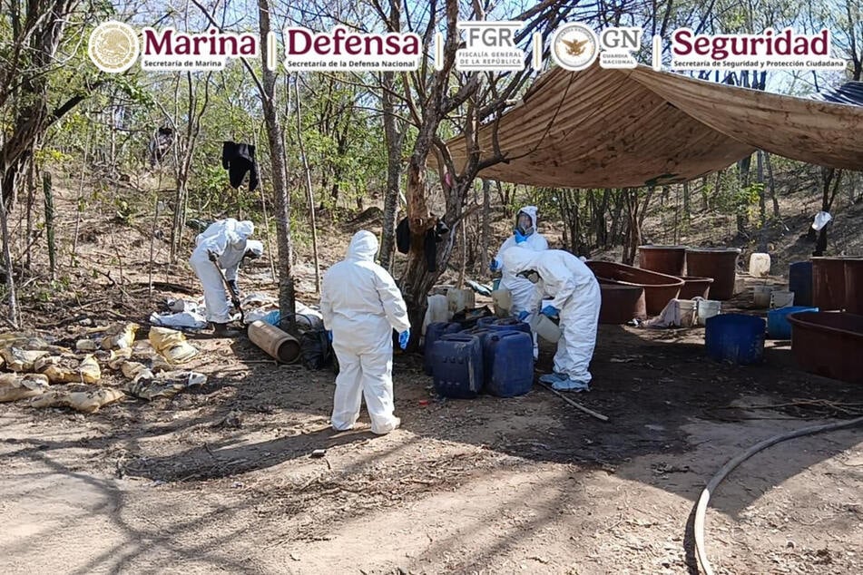 Insgesamt wurden riesige Mengen an Drogen und Chemikalien gefunden, beschlagnahmt und zerstört.