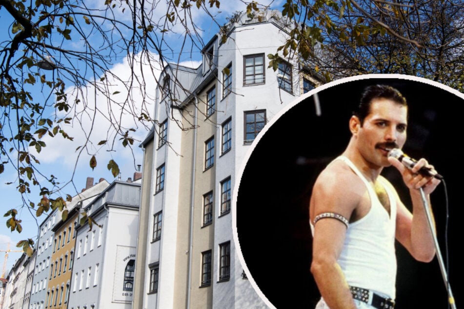Ein Haus in der Pestalozzistraße in München (Bayern), in dem Sänger Freddie Mercury (†45) eine Wohnung besaß. (Bildmontage)