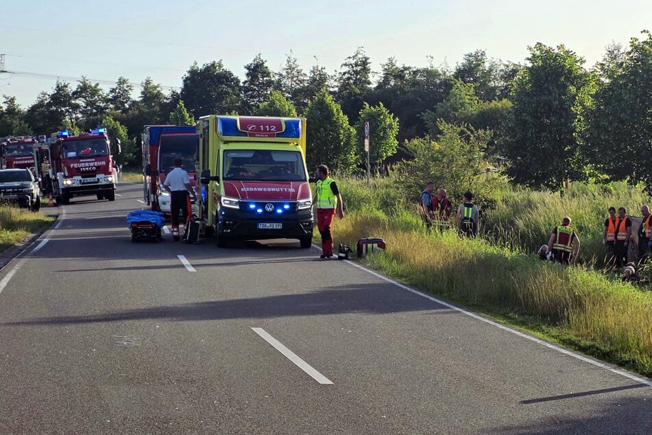 Großeinsatz nach einem Unfall in Nordsachsen.